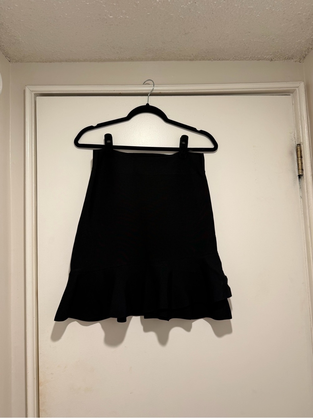 BCBGMaxAzria Black Mini Skirt with Ruffled Hem